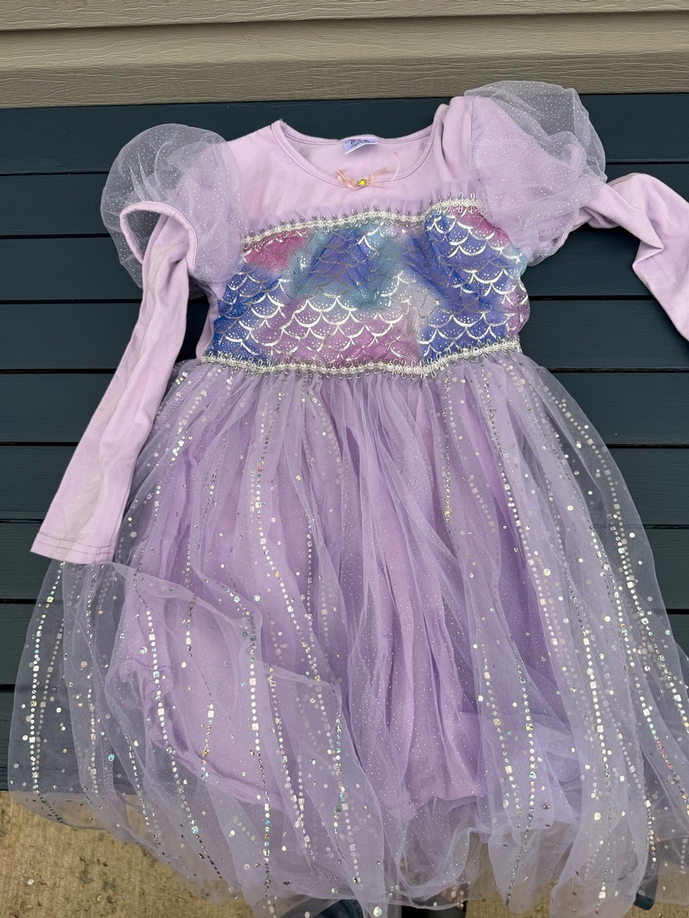 Amazon Girls Lilac Mermaid Dance Dress with Shimmer Tulle